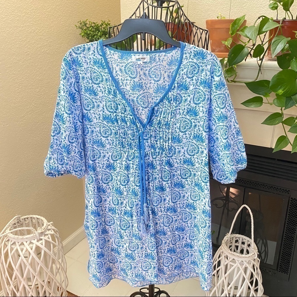 Floral Print Tie Dress Shirt Blouse